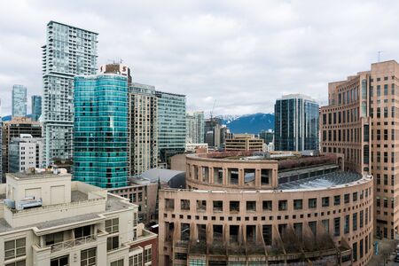 Vancouver public library from high view point with other high rise buildingsのeditorial素材