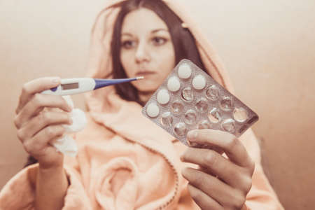 A woman with a headache