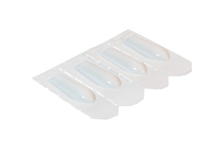 Rectal suppository in white pack. の写真素材