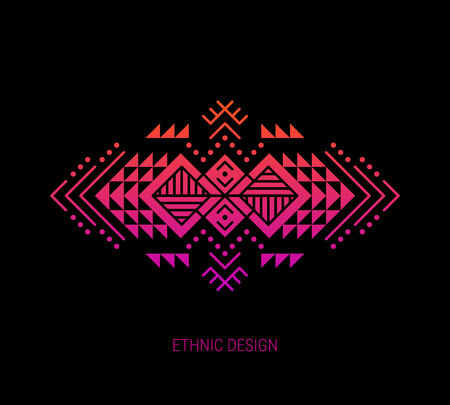 Aztec style colorful ornament. American indian pattern design. Tribal template. Ethnic decoration. EPS 10 vector background.のイラスト素材
