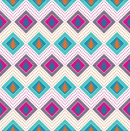 Aztec style seamless pattern with tribal ornament. Ornamental ethnic background collection. Can be used for fabric prints, surface textures, cloth design, wrapping. EPS 10 vector illustration.のイラスト素材