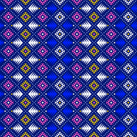 Aztec style seamless geometry pattern with tribal ornament. Ornamental ethnic background collection. Use for fabric prints, surface textures, cloth design, wrapping. EPS 10 vector illustration.のイラスト素材