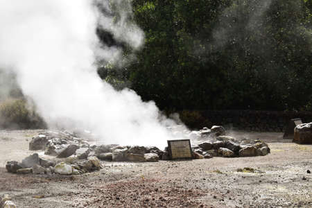 Furnas do Enxofre, geysers in Portugalのeditorial素材