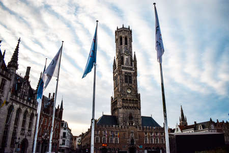 City center of Brugge in Belgiumのeditorial素材