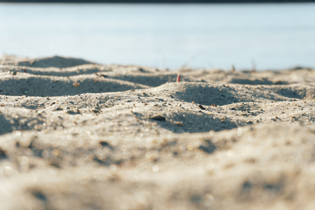 Abstract background of a sandy beach close-up in defocusの写真素材