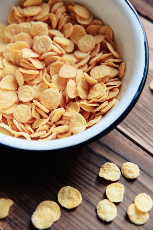 cereal breakfast set on wooden background