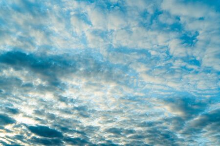 panorama of sunset blue sky with cloudsの写真素材
