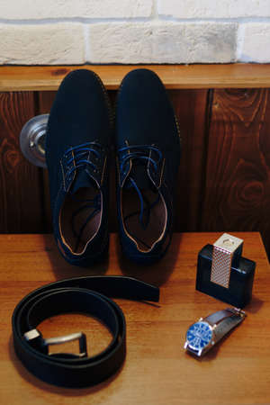 Details of the groom's clothing close up