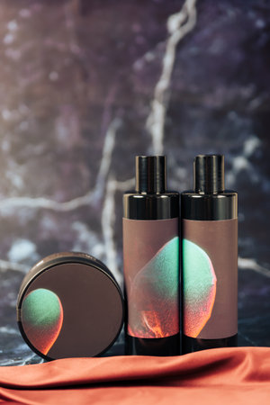 Black tubes with cosmetic cream, health care