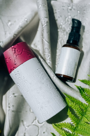 White tubes with cosmetic cream, health careの写真素材