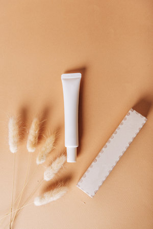 White tubes with cosmetic cream, health care