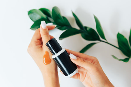Black tubes with cosmetic cream, health care 1の写真素材
