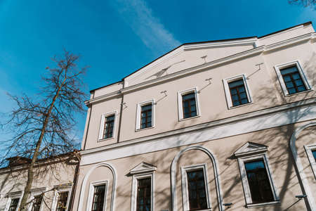 Restored facade of an old historic buildingの写真素材