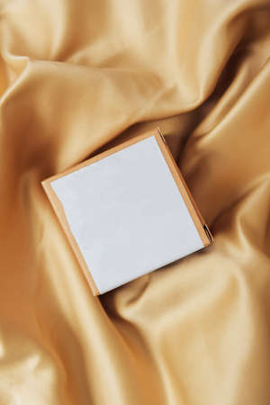 White box of crumpled satin fabric 1の写真素材
