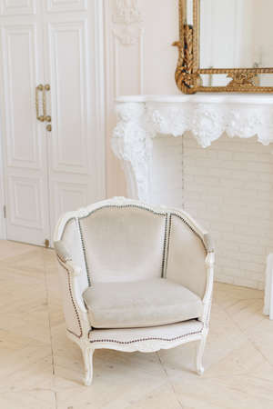 An expensive vintage chair in a rich interiorの写真素材