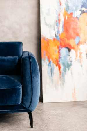 Decor of a room with a sofa in a modern style