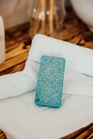 Pumice stone in the bathroomの写真素材