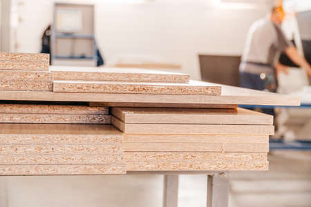 Production of furniture products at a furniture factoryの写真素材