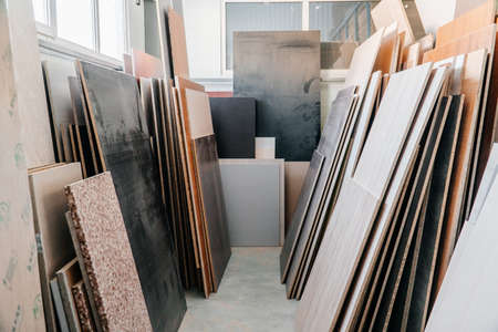 Storage room at a furniture factoryの写真素材
