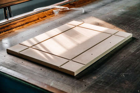 Production of furniture products at a furniture factoryの写真素材