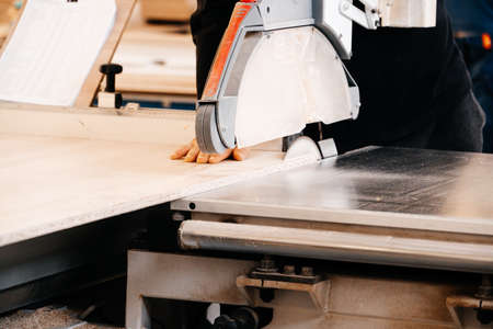 Production of furniture products at a furniture factoryの写真素材