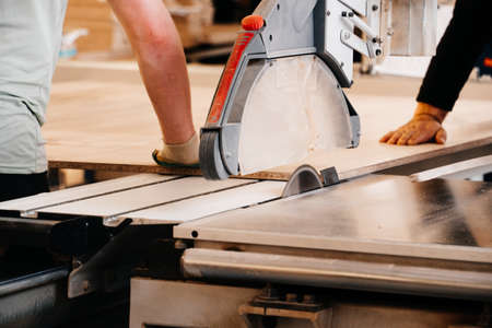Production of furniture products at a furniture factoryの写真素材