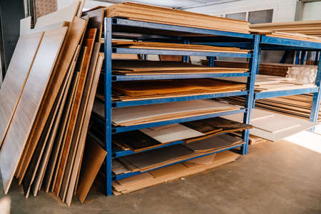 Storage room at a furniture factoryの写真素材