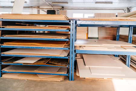 Storage room at a furniture factoryの写真素材