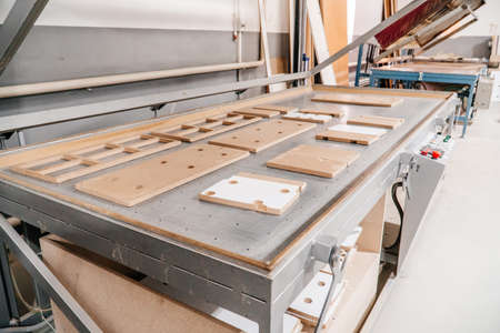 Production of furniture products at a furniture factoryの写真素材