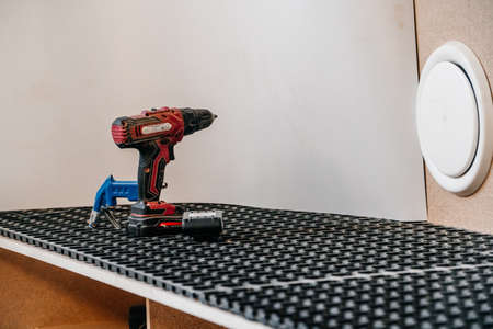 Production of furniture products at a furniture factoryの写真素材