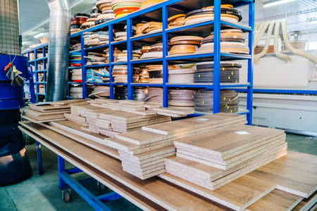 Storage room at a furniture factoryの写真素材
