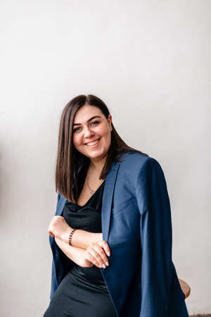 Studio photo of a beautiful adult girlの写真素材