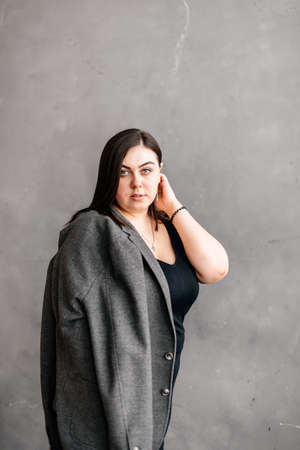Studio photo of a beautiful adult girlの写真素材
