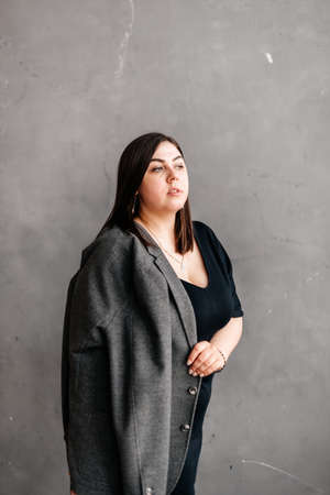 Studio photo of a beautiful adult girlの写真素材