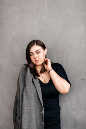 Studio photo of a beautiful adult girlの写真素材