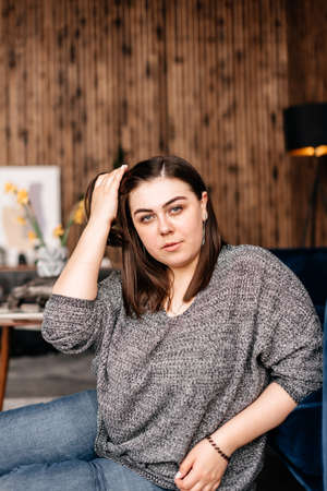 Studio photo of a beautiful adult girl 1の写真素材