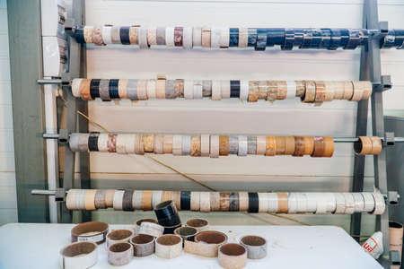 Storage room at a furniture factoryの写真素材