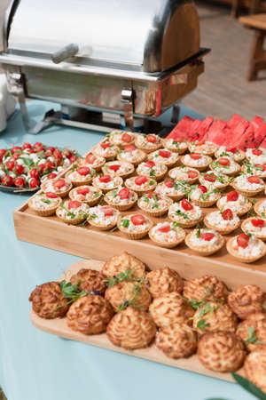 Catering in the outdoor summer parkの写真素材