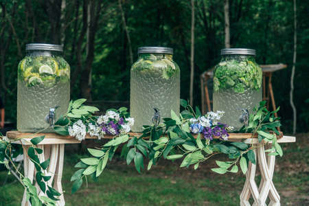 Catering in the outdoor summer park 1の写真素材