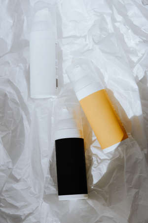 Color tubes with cosmetic cream, health careの写真素材
