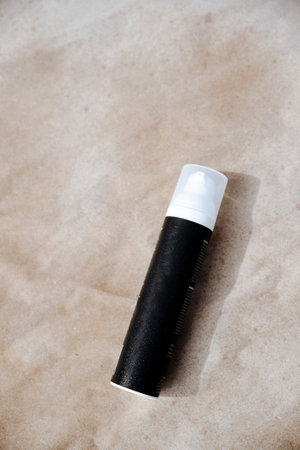 Black tubes with cosmetic cream, health careの写真素材