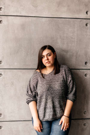 Studio photo of a beautiful adult girlの写真素材