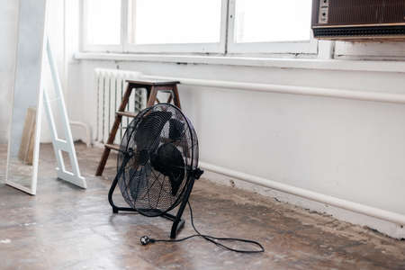 Floor fan in the home interior close-up 1の写真素材