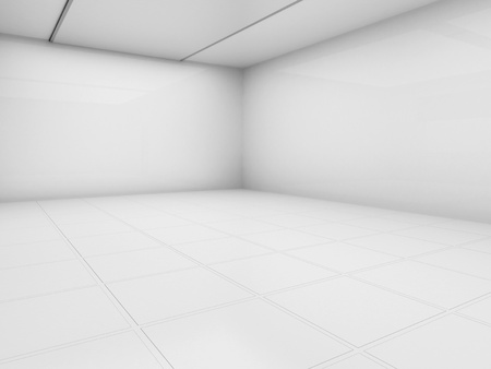 Empty white room, 3d renderの写真素材
