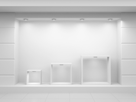 Empty show-window of shopの写真素材