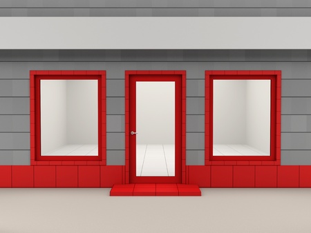 Facade of empty shop with a signboard Facade of empty shop with a signboard