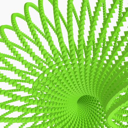 Green abstract background in the form of a spiralの写真素材