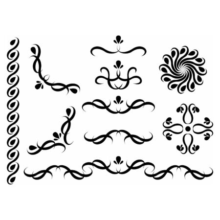 Set of elements decoration ornateのイラスト素材