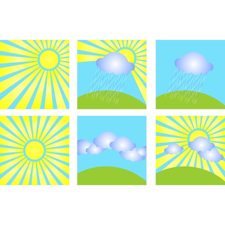Vector icons with a weather themeのイラスト素材