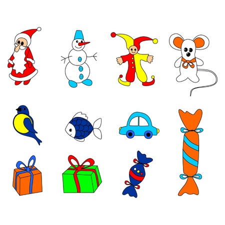Collection of Christmas toysのイラスト素材